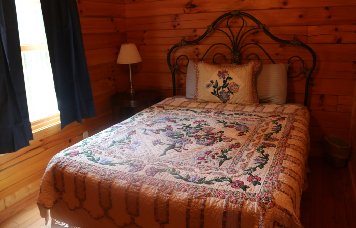 bedroom, floral bedding